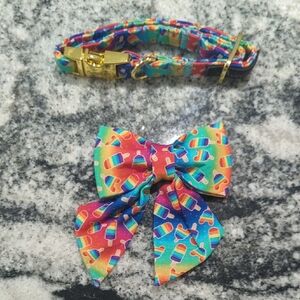 LGBTQ Popsicle Dog Collar and Bow Tie Set